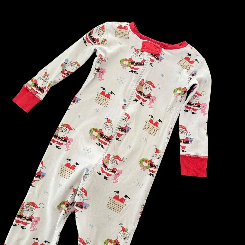 The Beaufort Bonnet Company Kids‎ 3T Santa Christmas Pajamas PJs One Piece